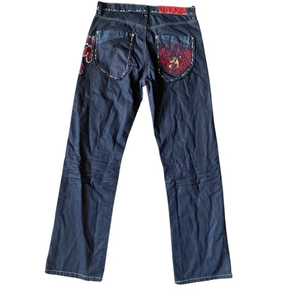 TRUE AKDMS Akademiks FIT SIZE L (34) Men’s Black Denim Jeans - Picture 2 of 3